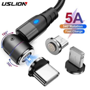 Cablu de încărcare magnetic cu cap rotativ pentru conectare rapidă și ușoară